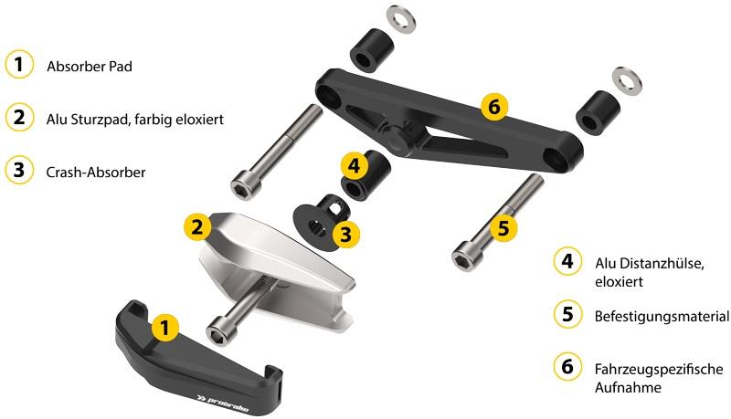 Probrake Sturzpads Atic Yamaha XJR 1300, 1999-2016