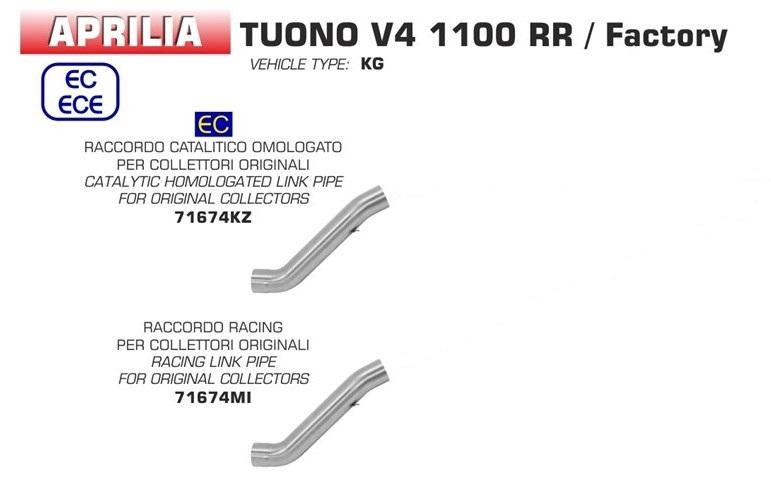 Arrow Kat-Verbindungsrohr Aprilia RSV4, 2009-2015