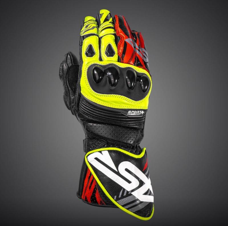 4SR Motorrad Lederhandschuh Sport Cup Plus EVO Neon