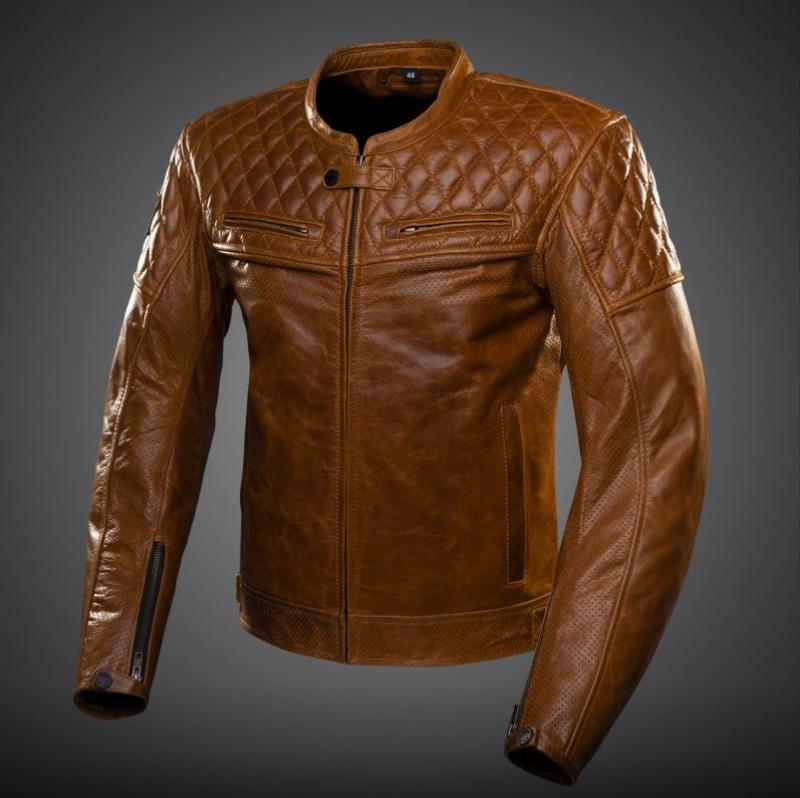 4SR Motorrad Herrenlederjacke Scrambler Cognac II